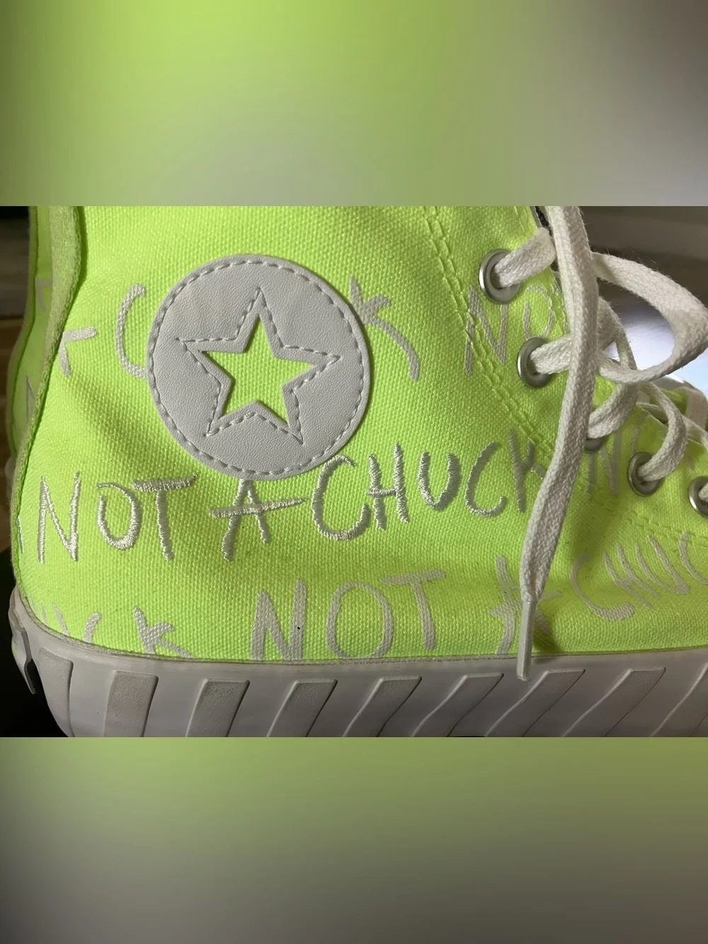 Converse Neon Yellow High-Top Canvas Sneakers Brand New